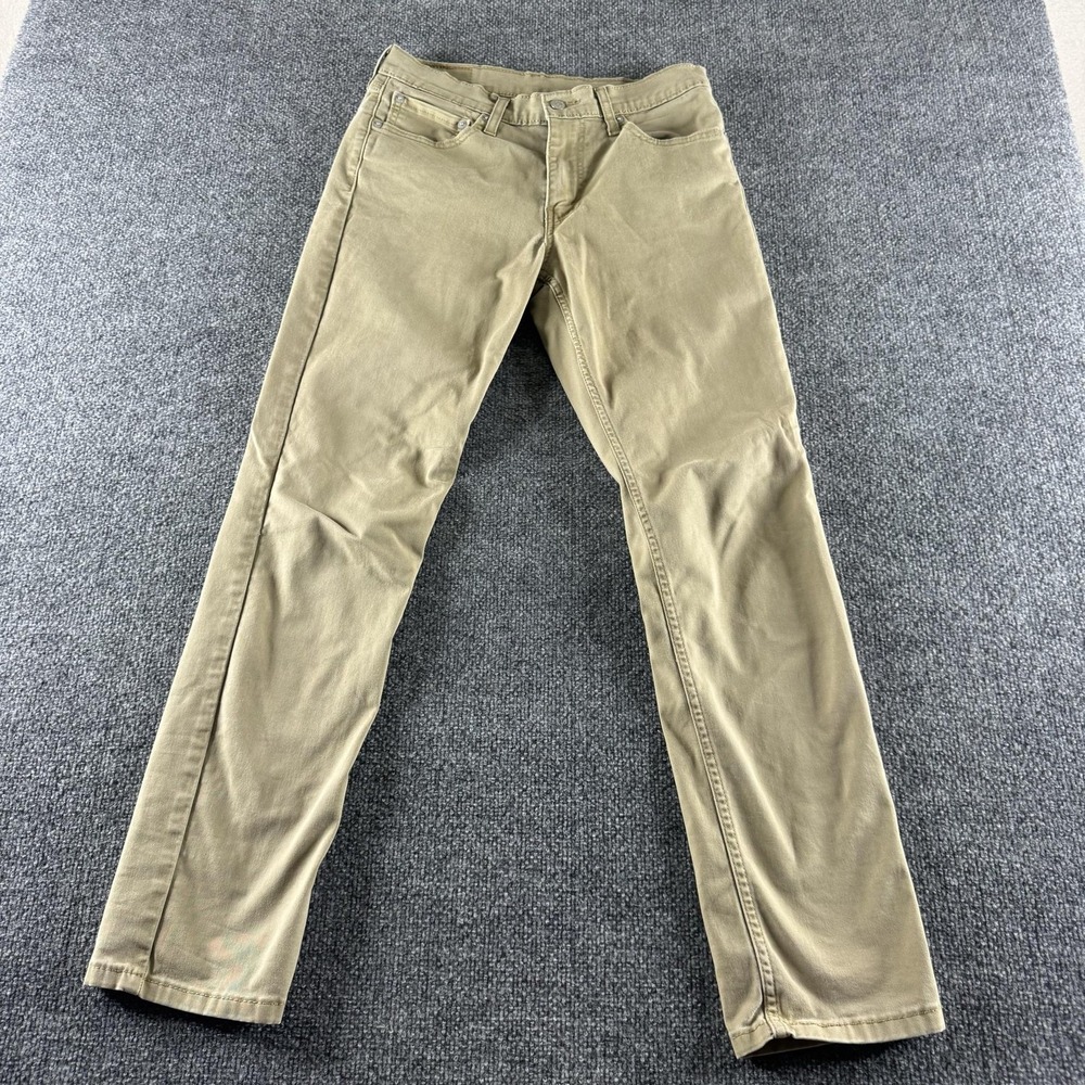 Levis 511 Jeans Mens 30x30 Beige Slim Straight Light Wash Stretch Denim Pants